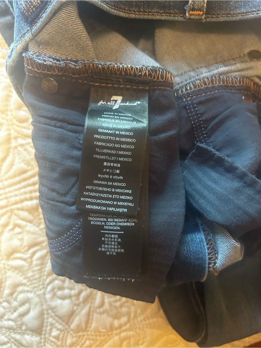 7 For All Mankind Dark Blue Wide Leg Jeans Tailorless - Picture 8 of 8